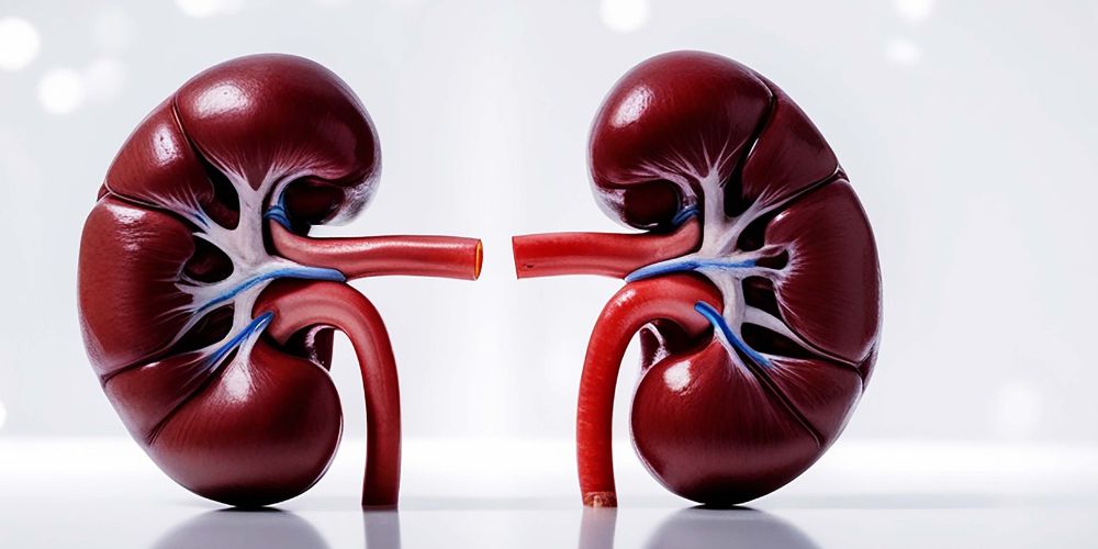 Two Kidneys White Background