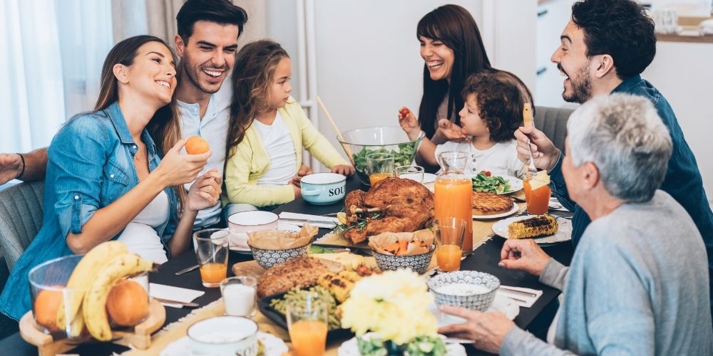 family eating linoleic acid